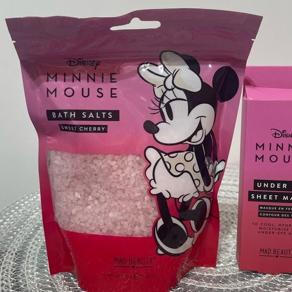 Mad Beauty Disney Minnie Mouse Bath Salts and Under Eye Masks NWT - Picture 3 of 6